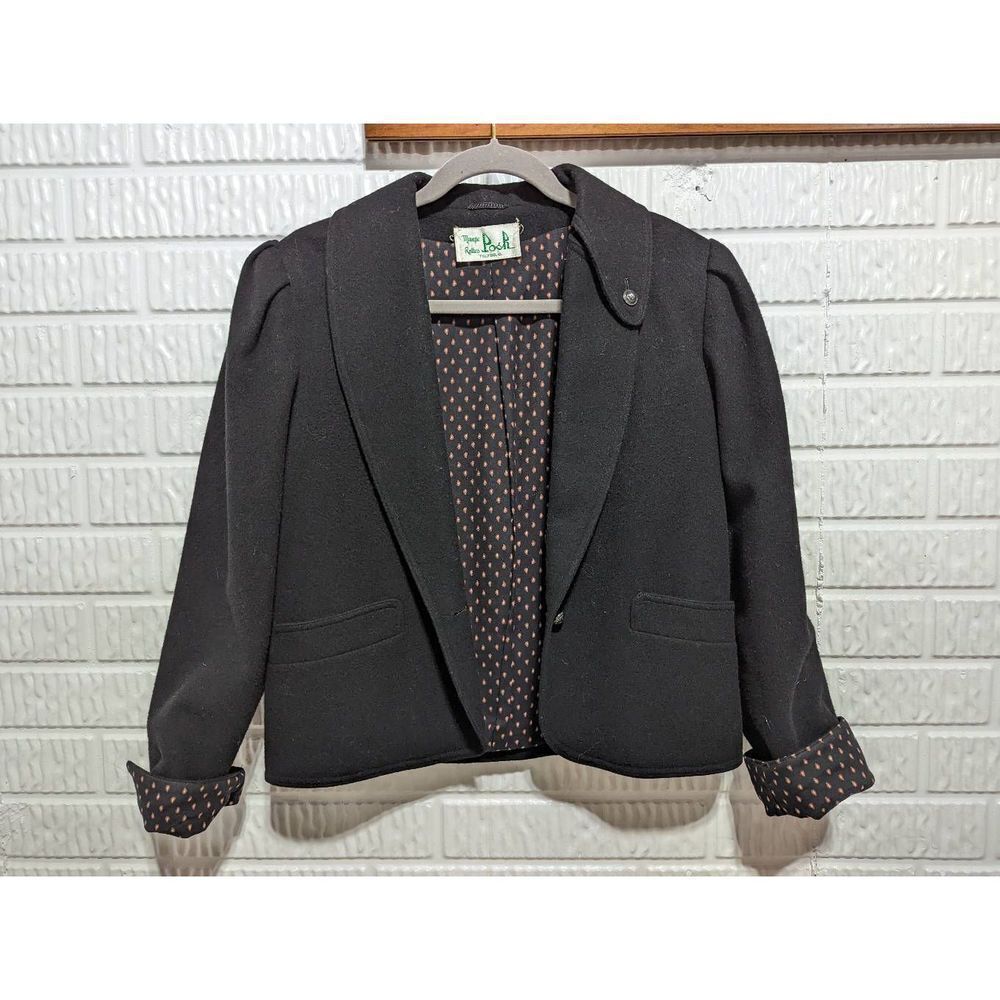 Margie Roth Boutique Posh Women's Single Button Wool Shawl Collar Jacket Medium
